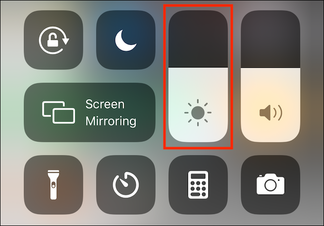 Tap and hold on Brightness Slider in Control Center