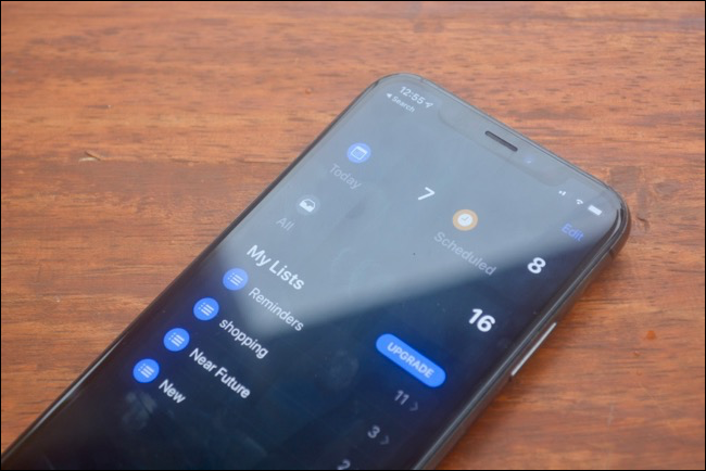 Reminders app dashboard screen in iOS 13