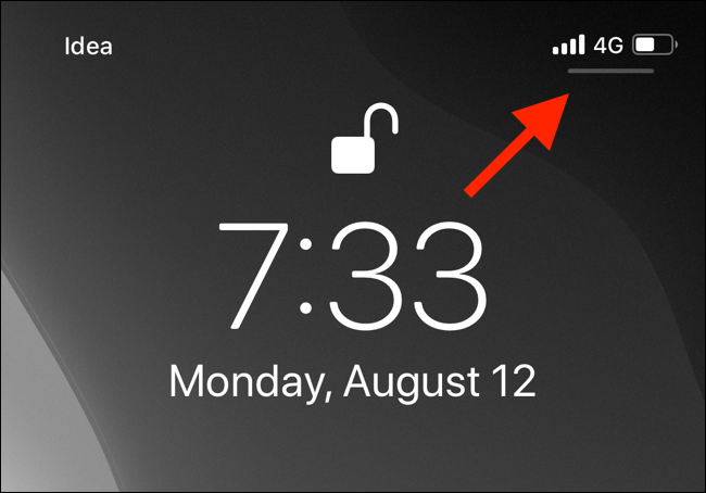 Swipe down from top-right corner to access Control Center on iPhone