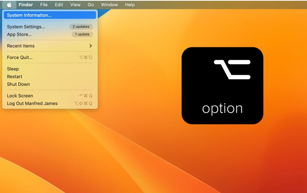 Using the Option key on Mac