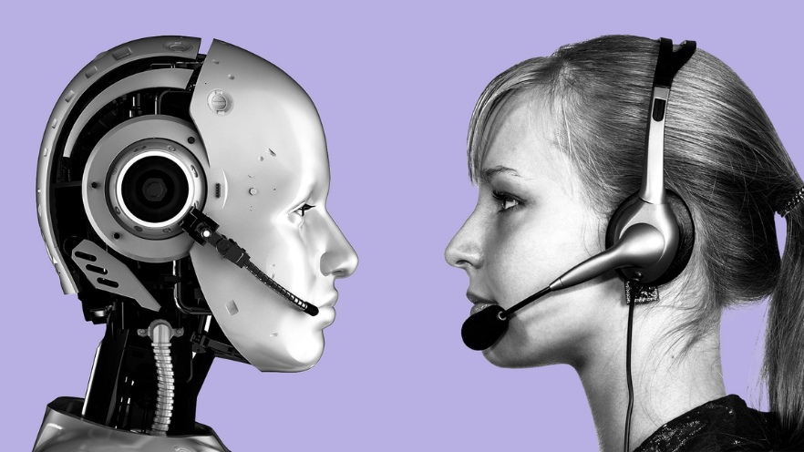 Robot customer service chatbot visualised