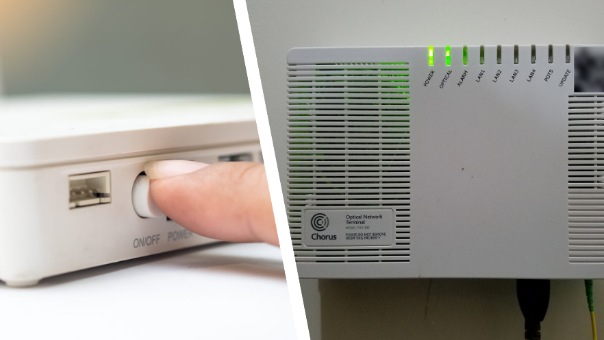 On/Off on Router, Fibre Box