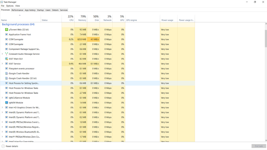 Lots of programs running on Windows